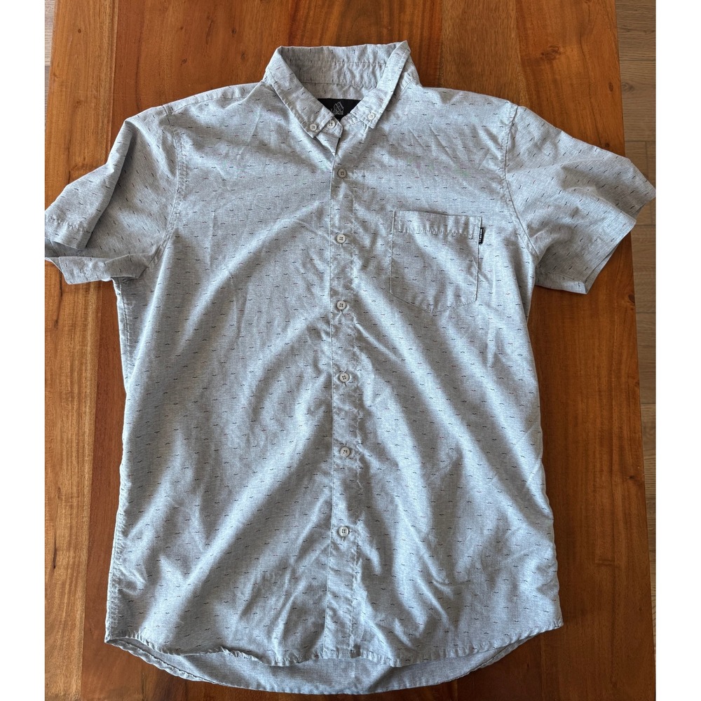 Molokai Surf Co Men's Short Sleeve "Mustache" Button-up‎ Shirt Size XL